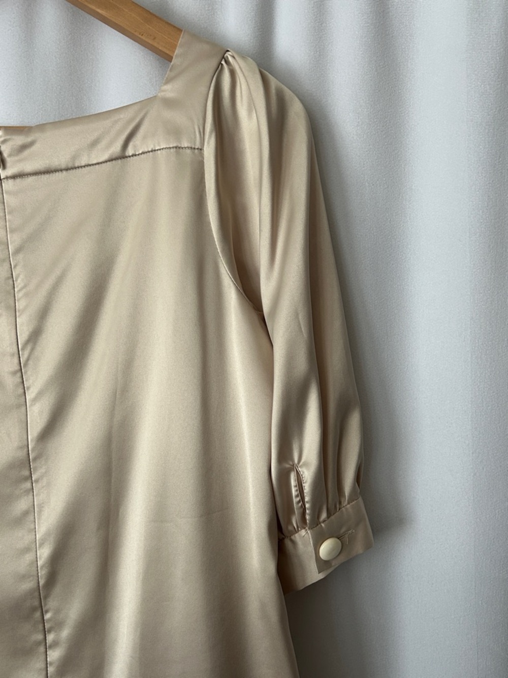 Chloé Luxurious Taupe Silk 3/4 Sleeve Floral Shift Sheath Mini Dress *Size 4* 🌺🌺 - Picture 7 of 9